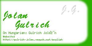 jolan gulrich business card